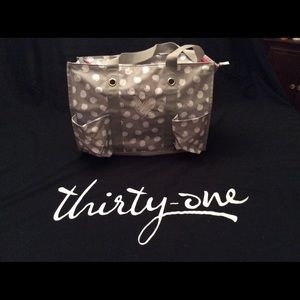Zip Top Organizing Utility Tote in U R U Swirl Dot